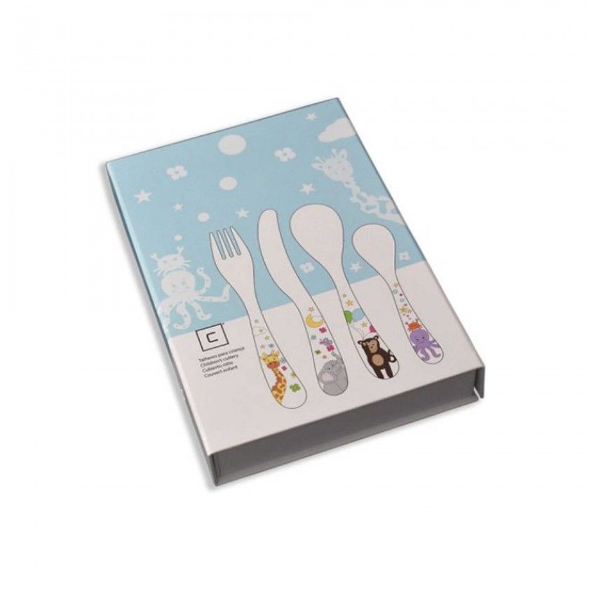 Conjunto Inox Kids Gravado 2mm 4 Peças Conjunto Inox Kids Gravado 2mm 4 Peças