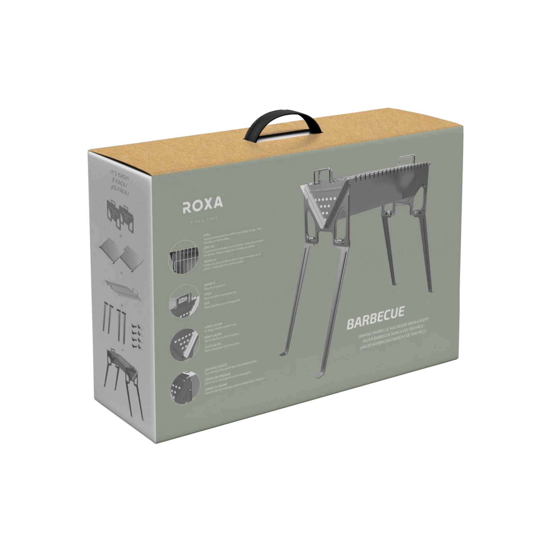 Fogareiro Inox com Pernas 40X31X61cm