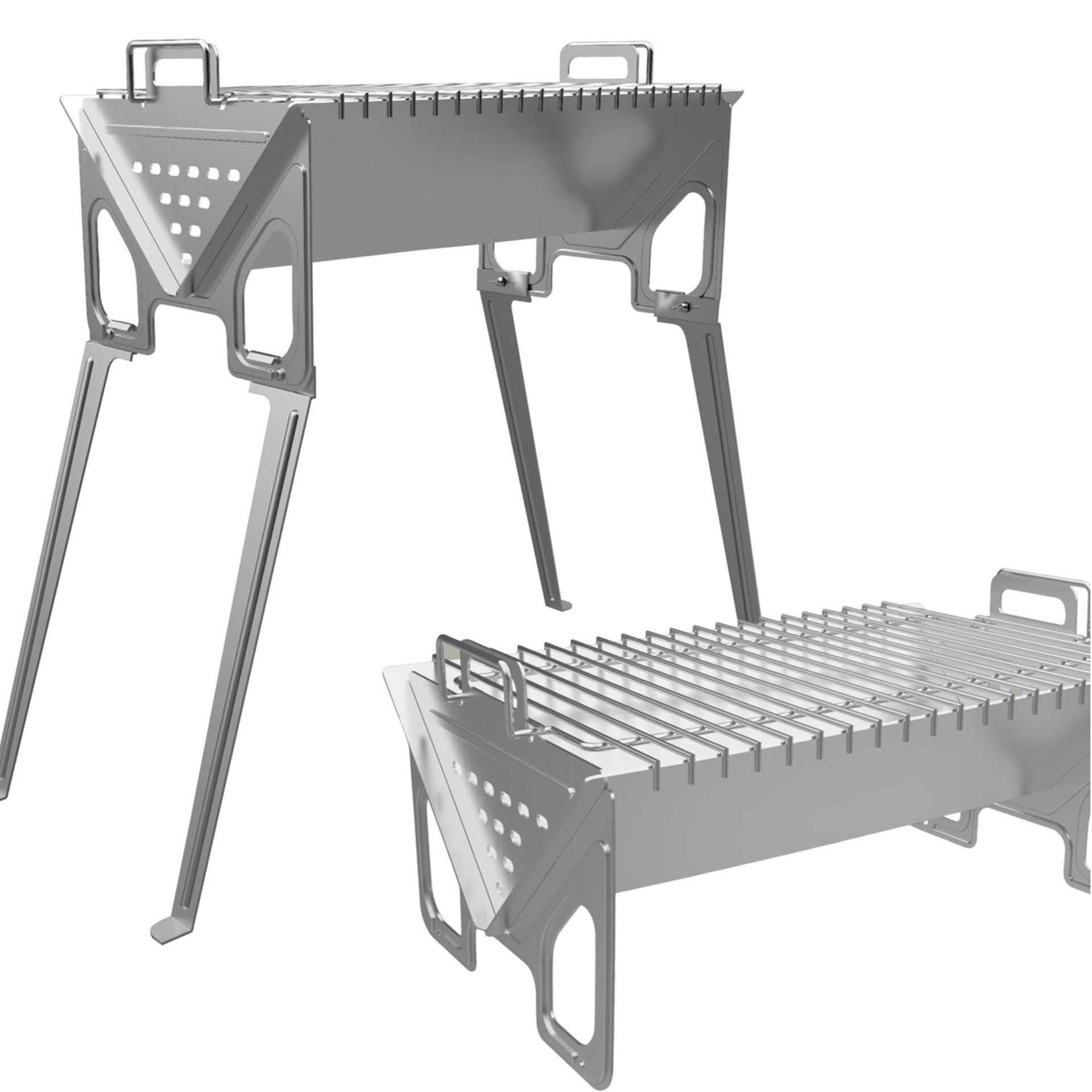 Fogareiro Inox com Pernas 40X31X61cm