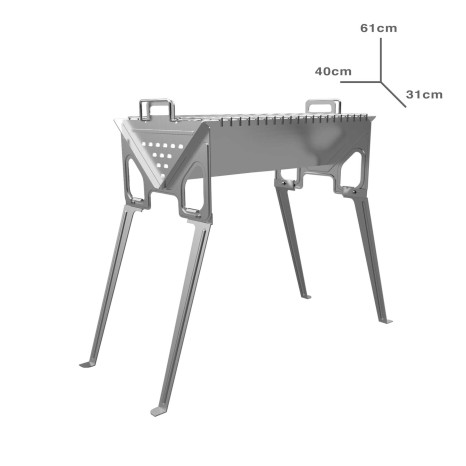 Fogareiro Inox com Pernas 40X31X61cm - Image product