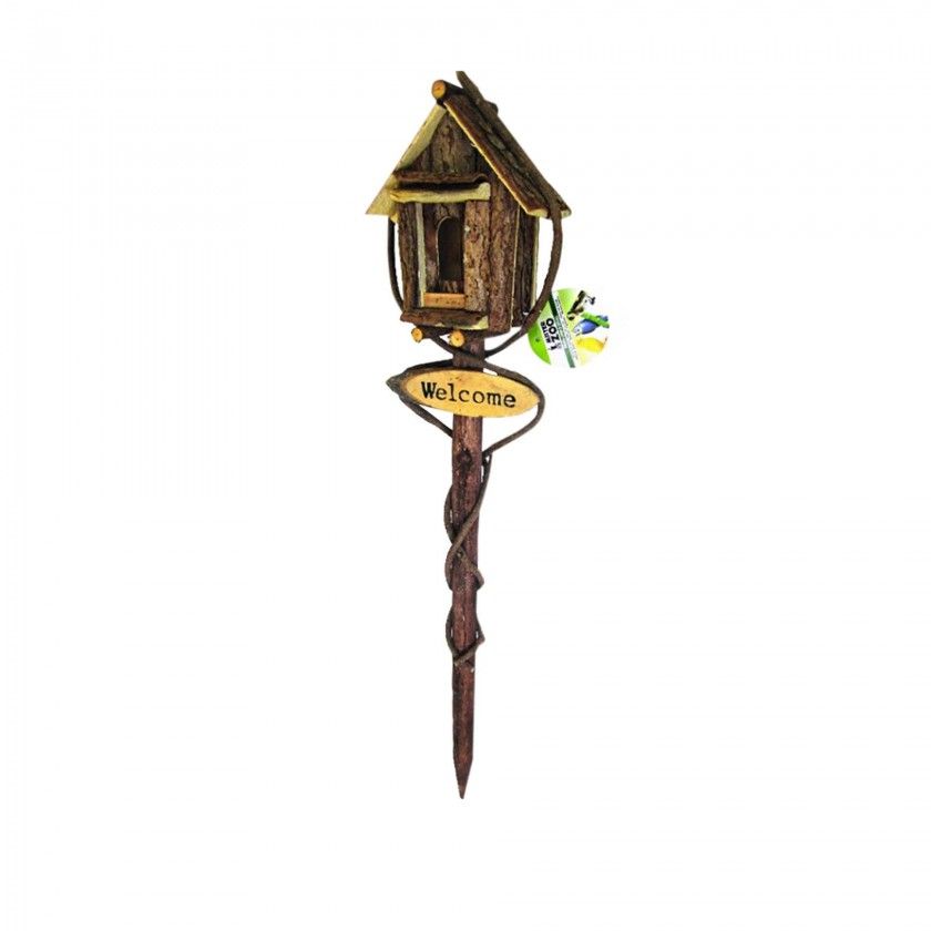 Ninho Para Pssaros Madeira Castanho 20X10X98cm