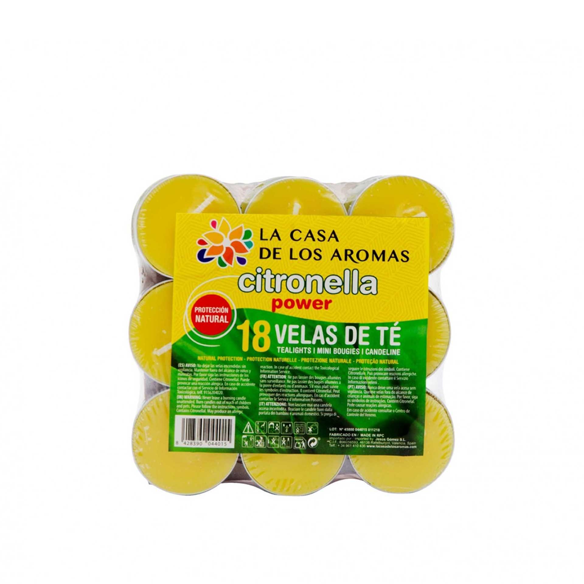 Vela Citronela Tealights Redondo 3.8cm Pack 18