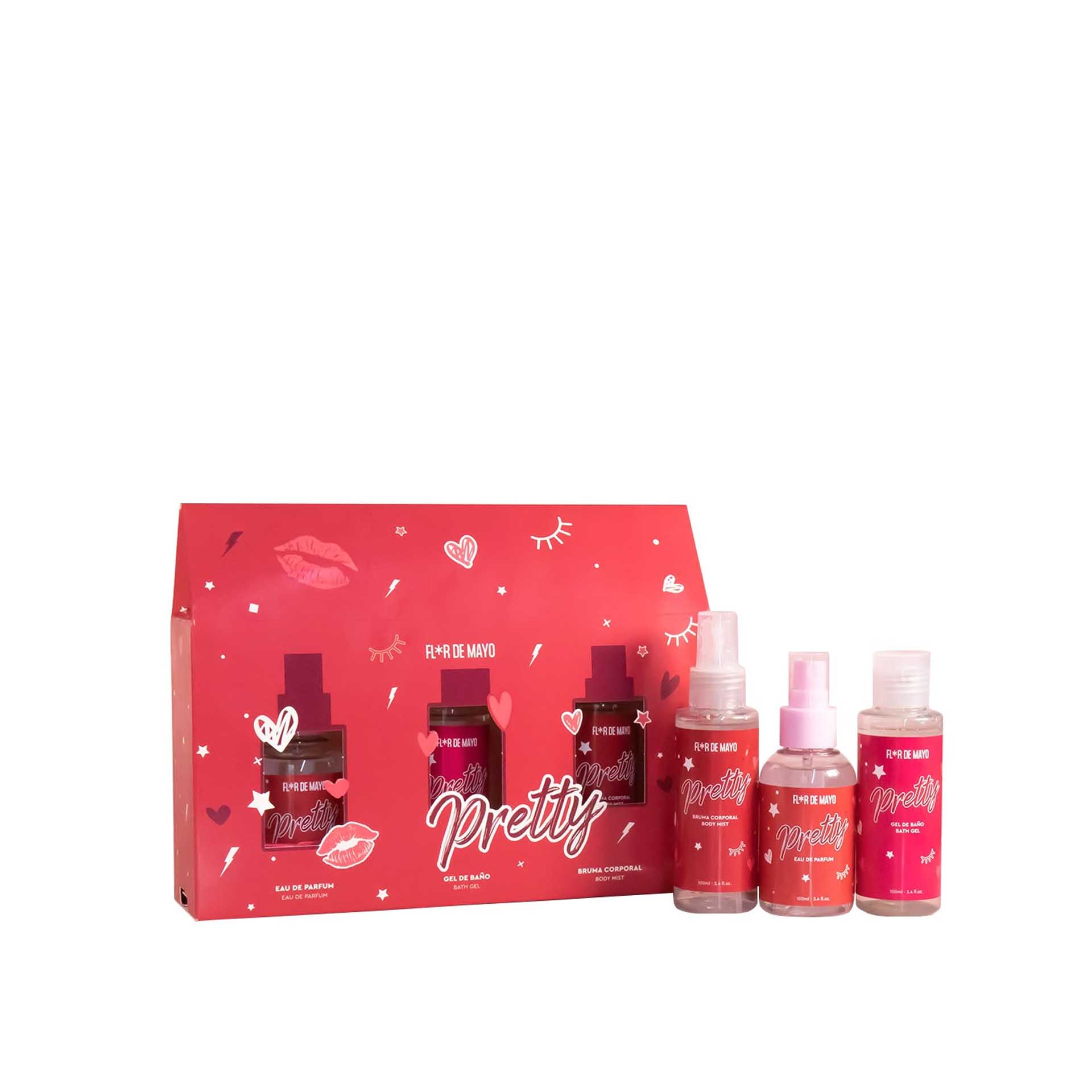Conjunto Pretty Gel Banho + Bruma Corporal + Fragância 100ml