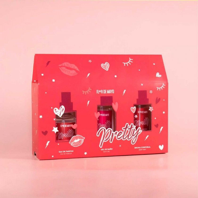 Conjunto Pretty Gel Banho + Bruma Corporal + Fragância 100ml Conjunto Pretty Gel Banho + Bruma Corporal + Fragância 100ml