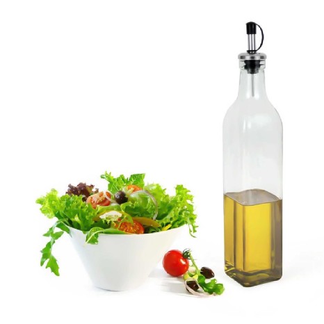 Galheteiro Vidro Tampa Inox Anna Liso 500ml 5.5X5.5X30cm - Image product