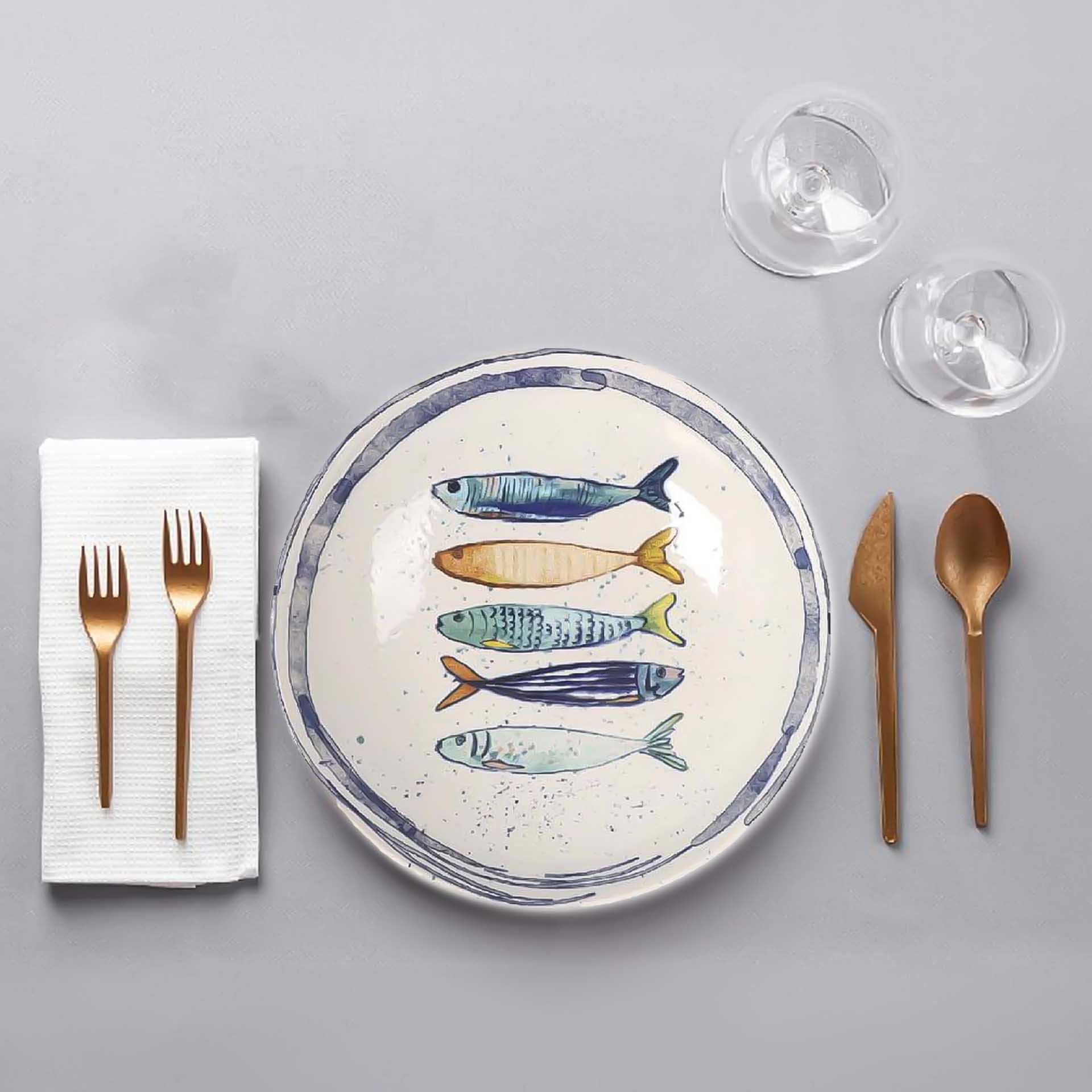 Taça Cerâmica Peixe Redondo 16cm