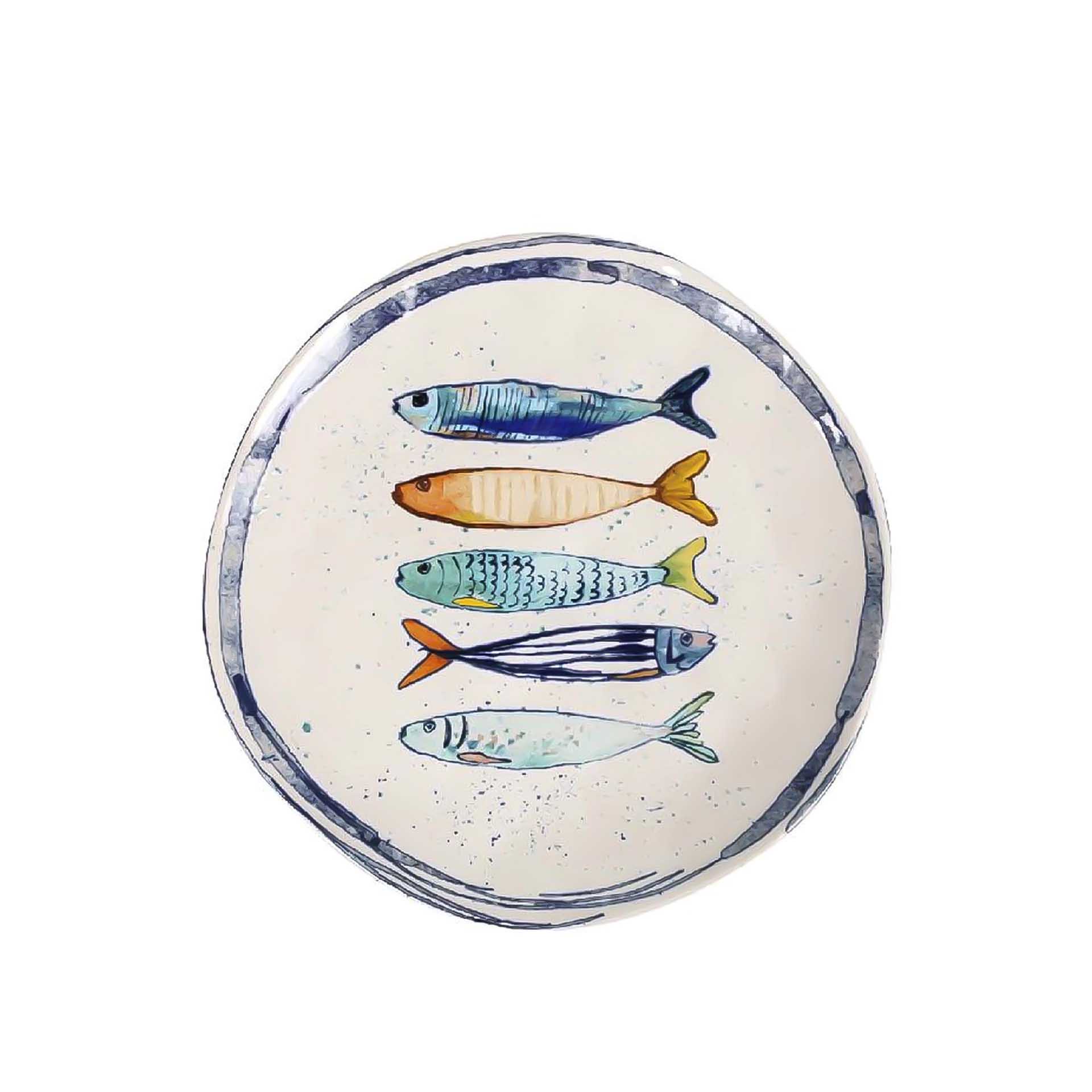 Prato Cerâmica Peixe Raso Ondulado 26X2.5cm