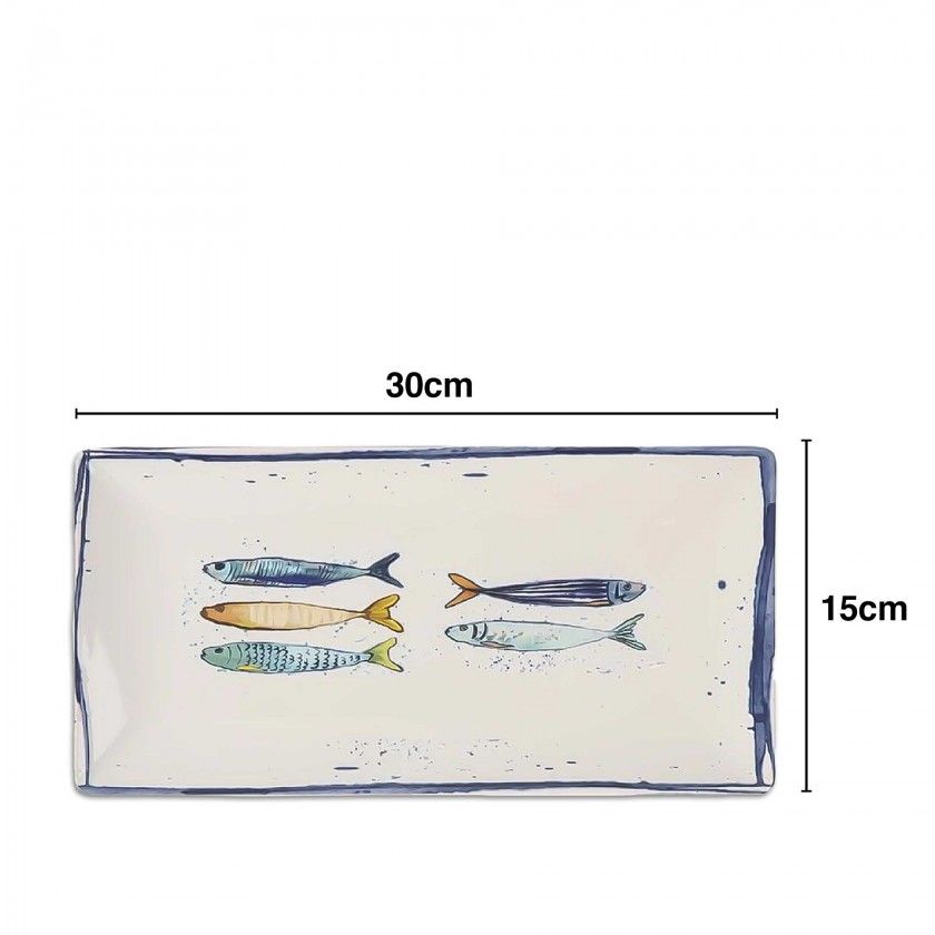 Travessa Cermica Peixe Retangular