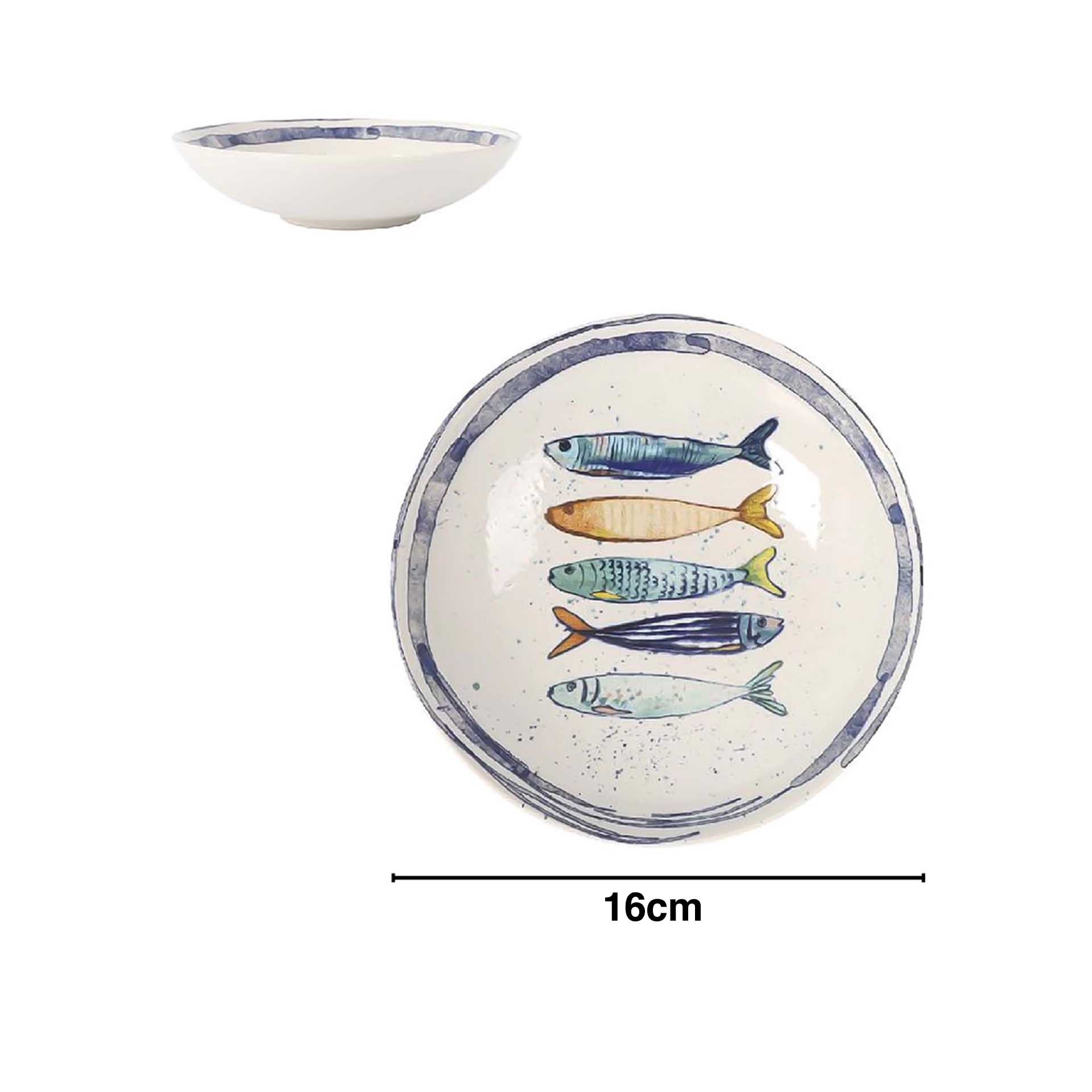 Taça Cerâmica Peixe Redondo 16cm