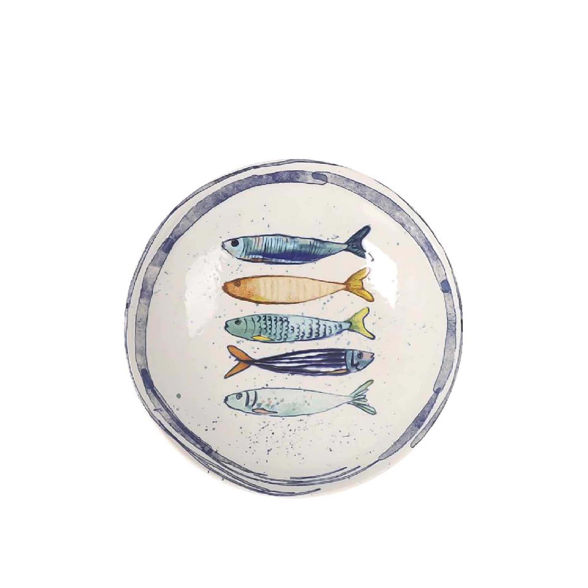 Prato Cerâmica Peixe Fundo 21X5.3cm