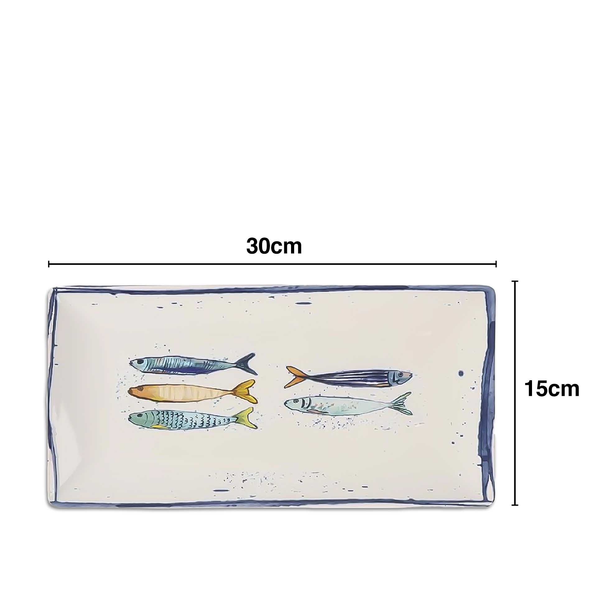 Travessa Cerâmica Peixe Retangular
