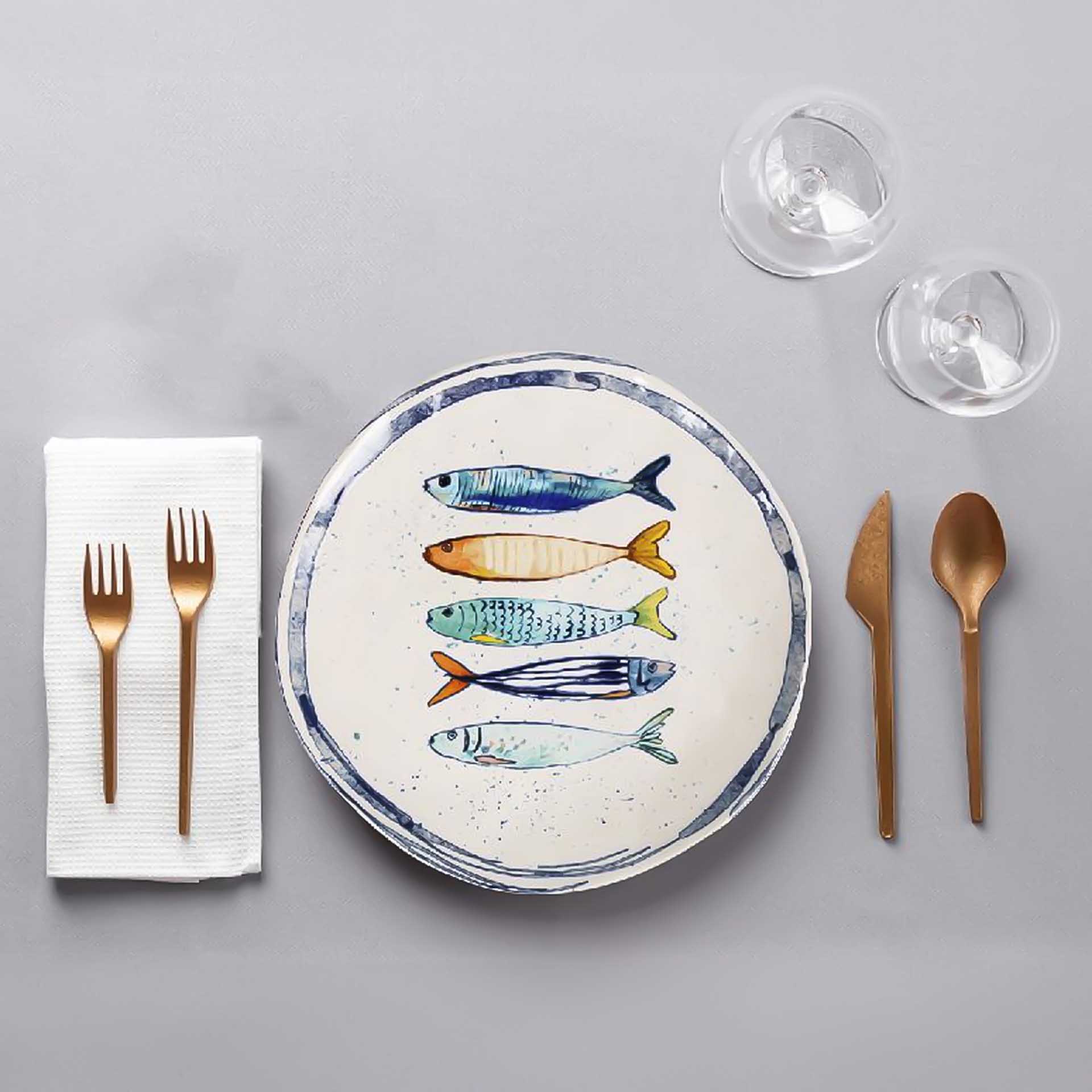 Prato Cerâmica Peixe Raso Ondulado 26X2.5cm