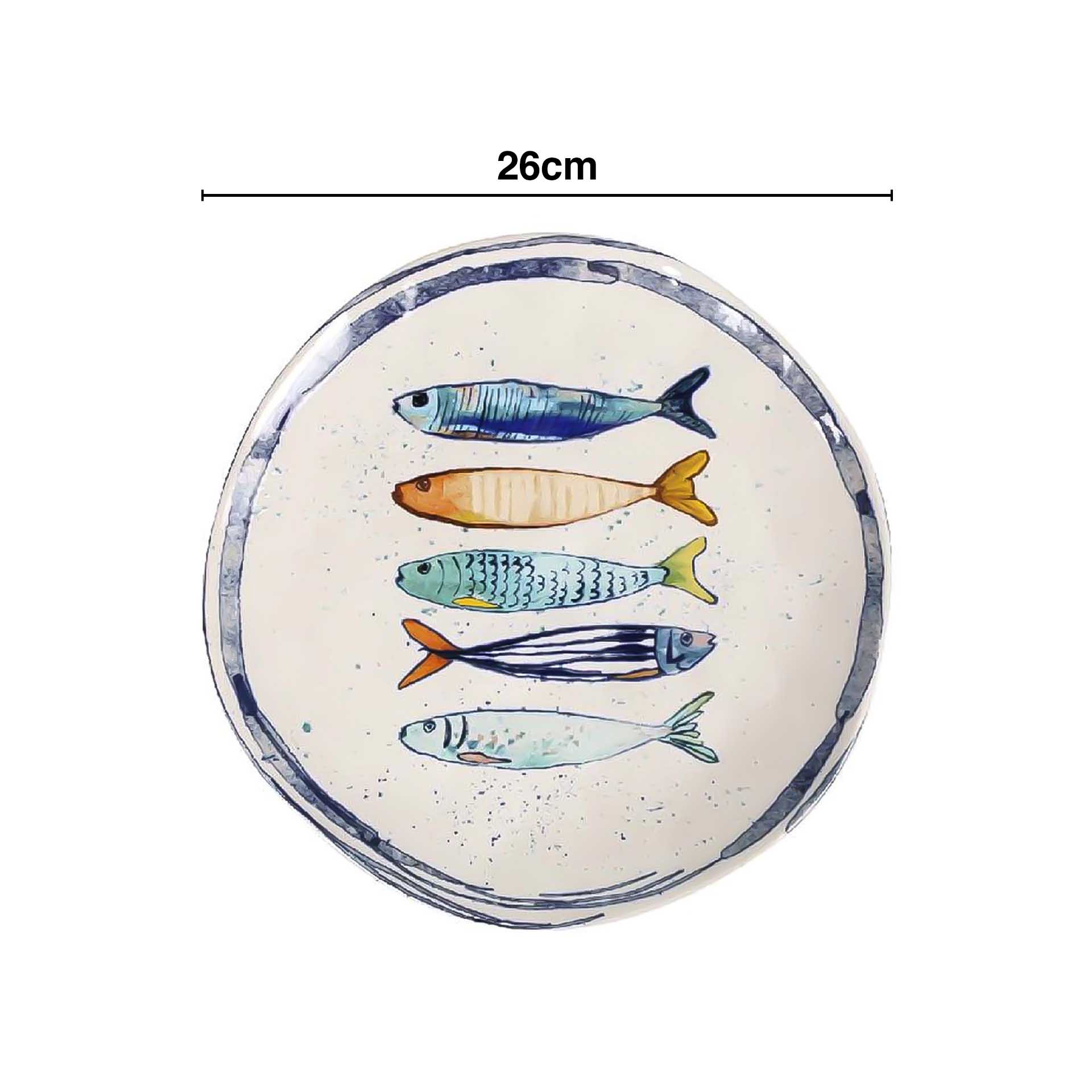 Prato Cerâmica Peixe Raso Ondulado 26X2.5cm