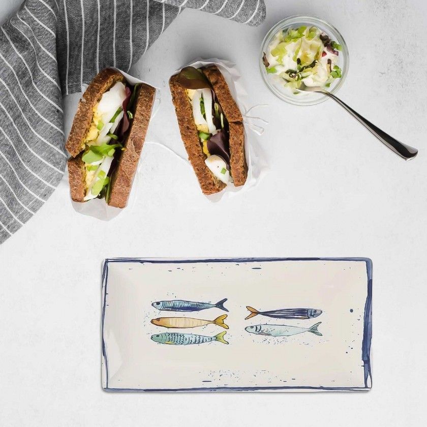 Travessa Cermica Peixe Retangular