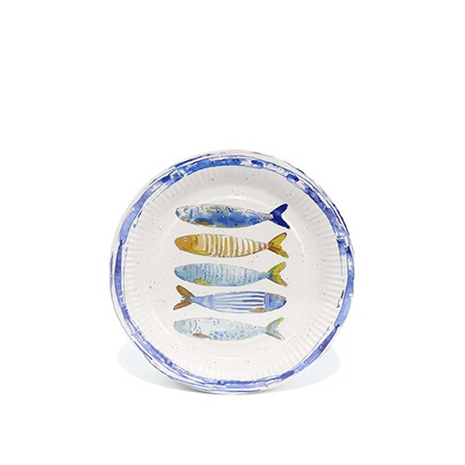 Prato Cartão Peixe Redondo 20cm Pack 10