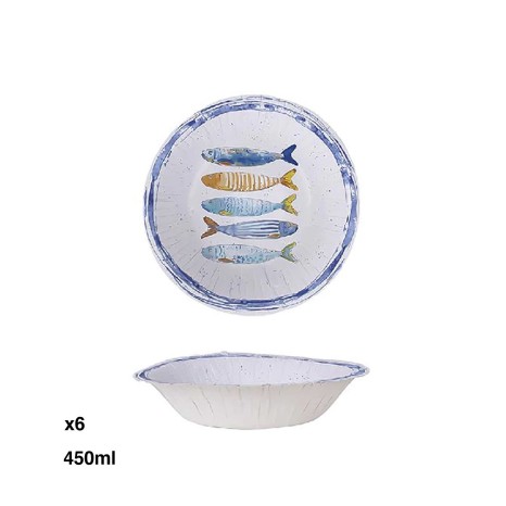 Ta�a Cart�o Peixe Redondo 450ml Pack 6 - Image product