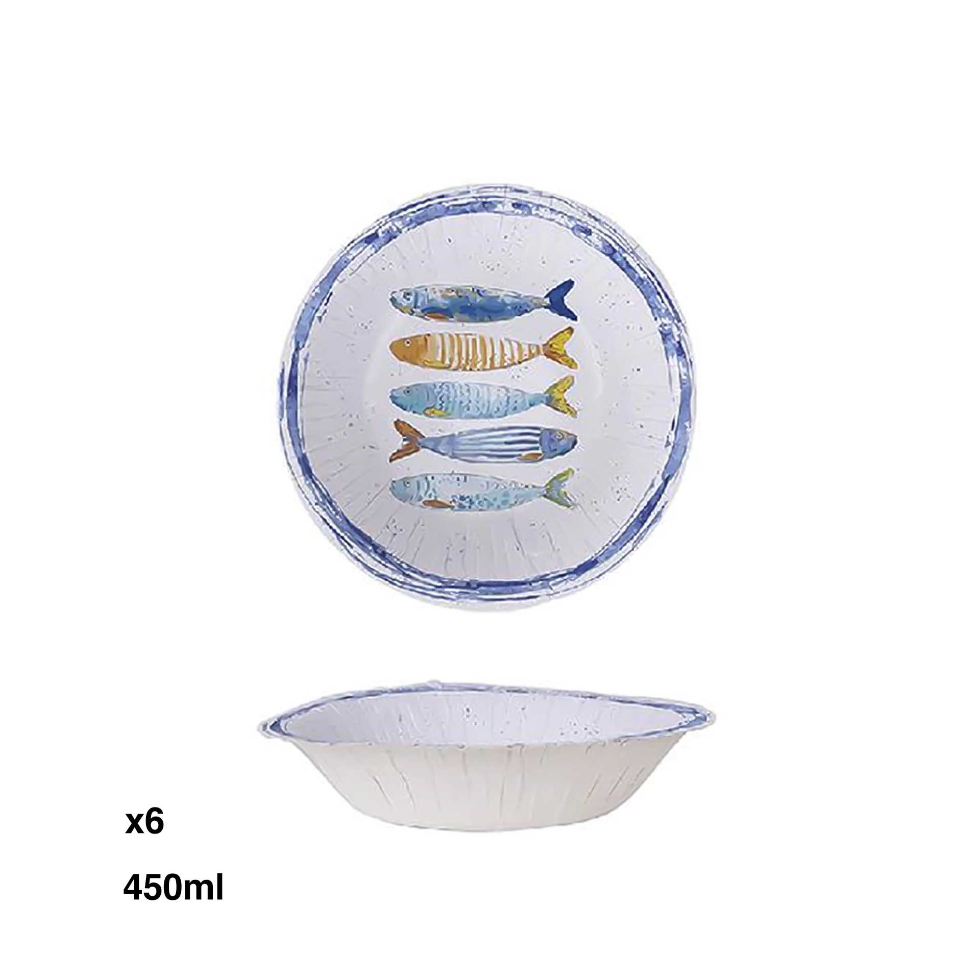 Taça Cartão Peixe Redondo 450ml Pack 6