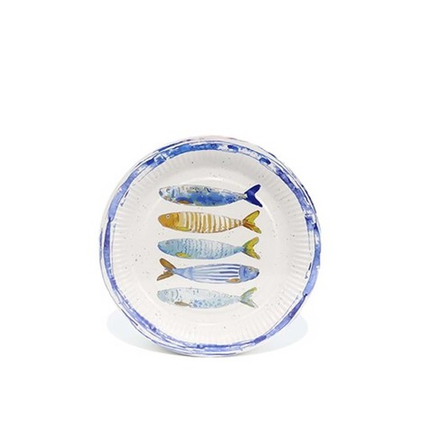Prato Cart�o Peixe Redondo 20cm Pack 10 - Image product