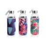 Garrafa �gua Vidro com Capa 400ml 6.5X19cm