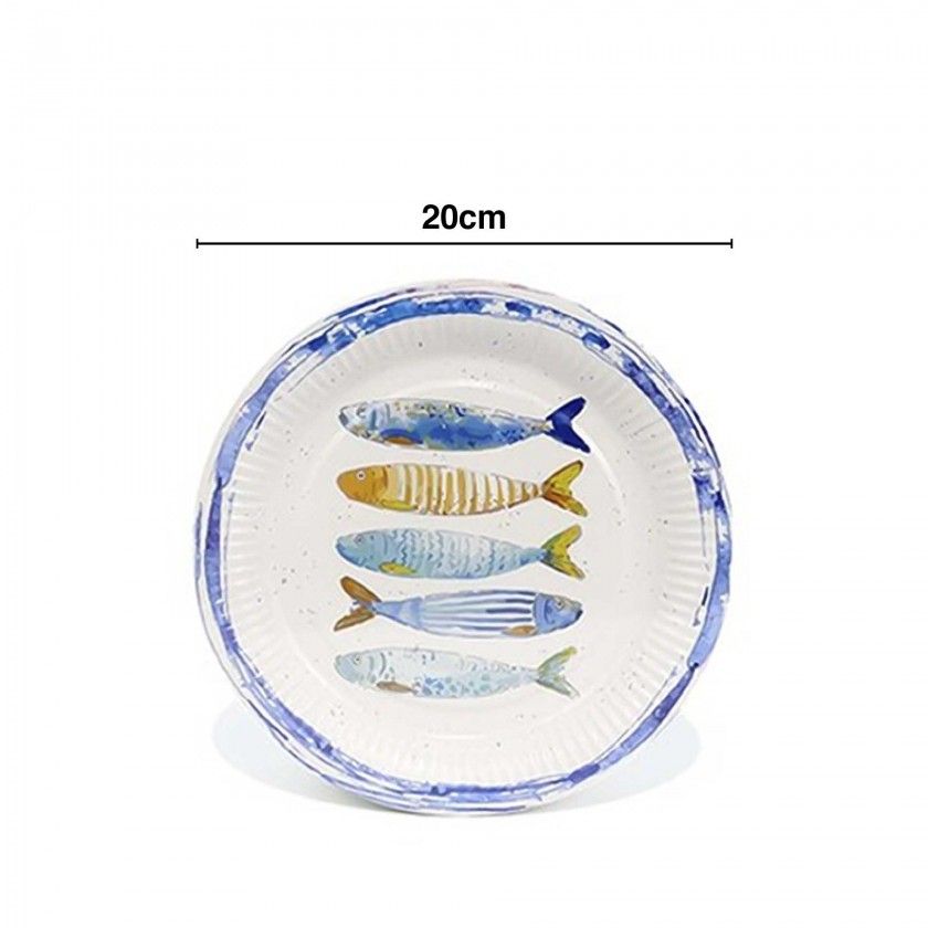 Prato Cartão Peixe Redondo 20cm Pack 10 Prato Cartão Peixe Redondo 20cm Pack 10
