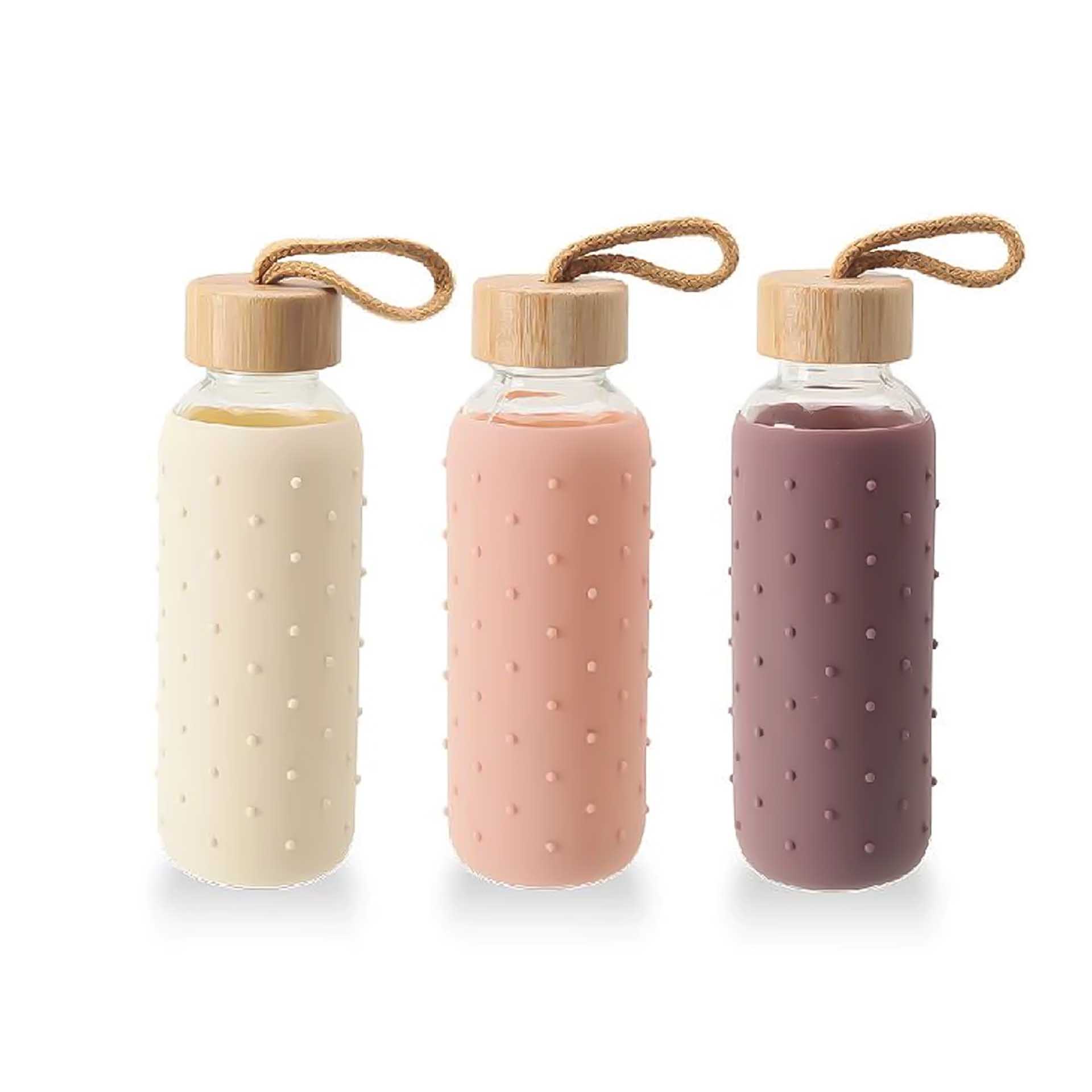 Garrafa Água Vidro / Silicone 400ml 6X20cm