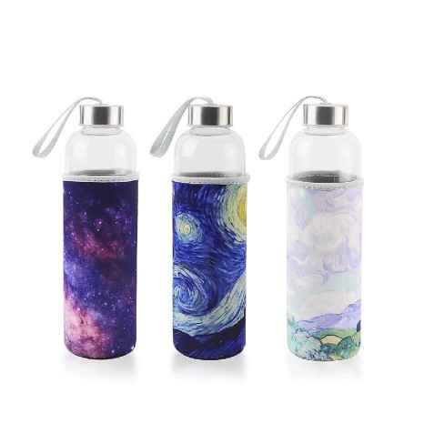 Garrafa �gua Vidro com Capa 600ml 7X25cm - Image product