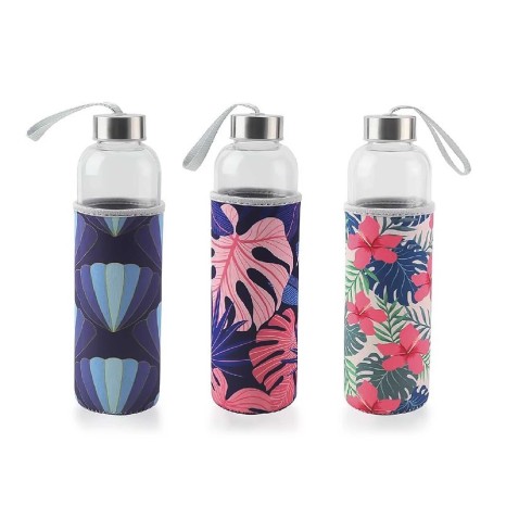 Garrafa �gua Vidro com Capa 600ml 7X25cm - Image product