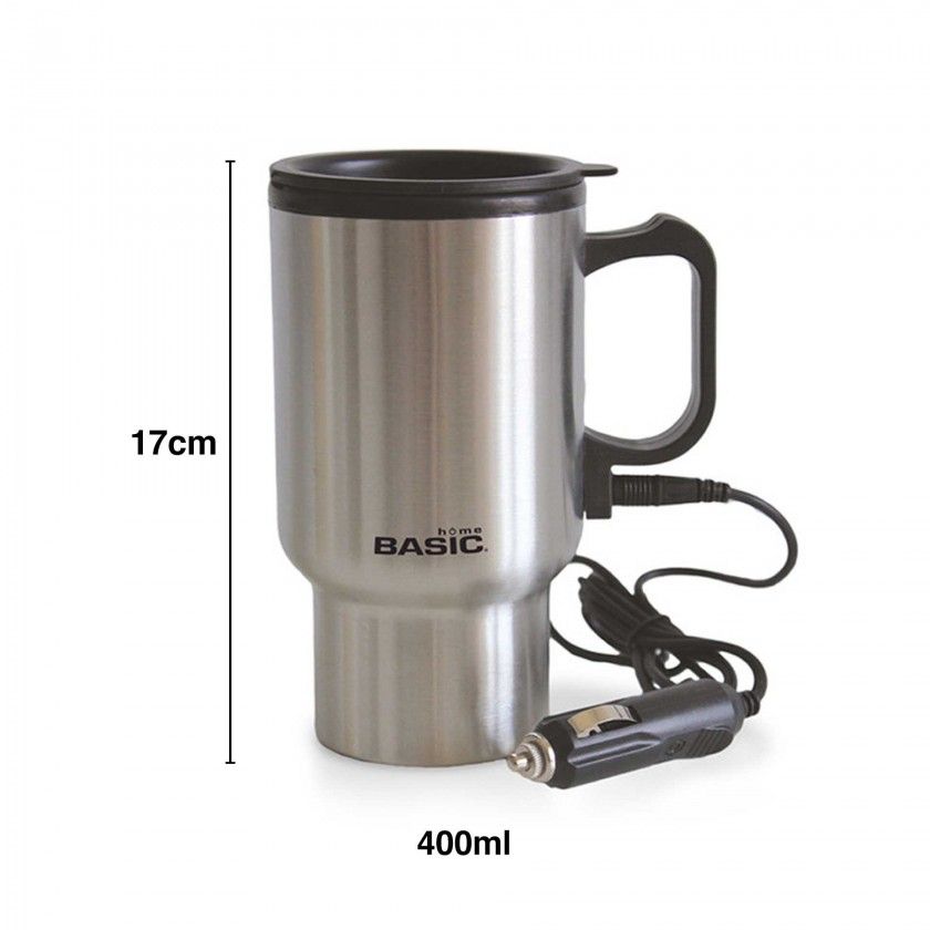 Caneca Viagem Inox com Carregador Carro 400ml 17cm Caneca Viagem Inox com Carregador Carro 400ml 17cm