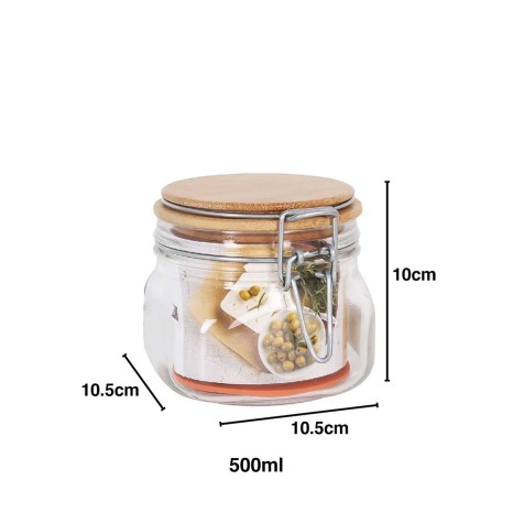 Frasco Vidro Tampa Bambu Primizie - Image product