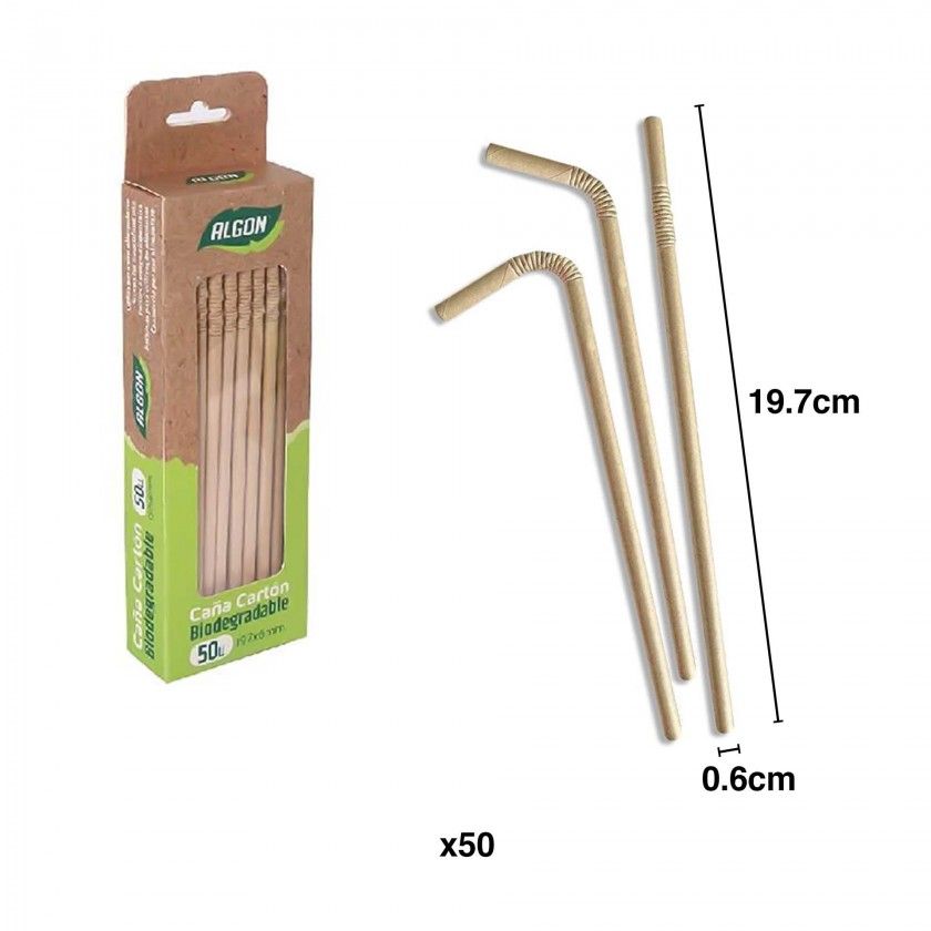Palhinha Cartão Biodegradável Kraft 0.6X19.7cm Pack 50 Palhinha Cartão Biodegradável Kraft 0.6X19.7cm Pack 50