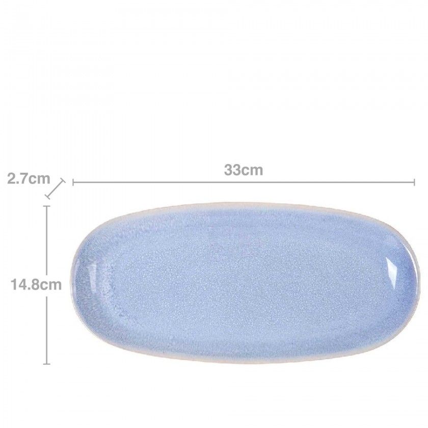 Travessa Macarella Oval Azul 33X14.8X2.7cm
