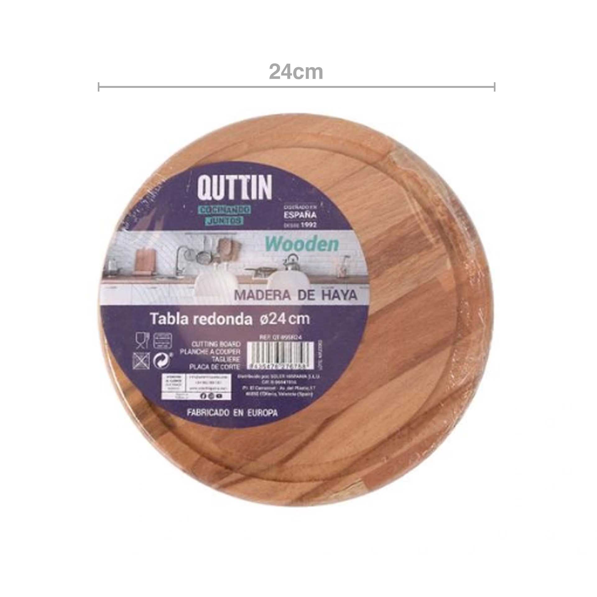 Tábua Cortar Wooden Redonda 24X1.7cm