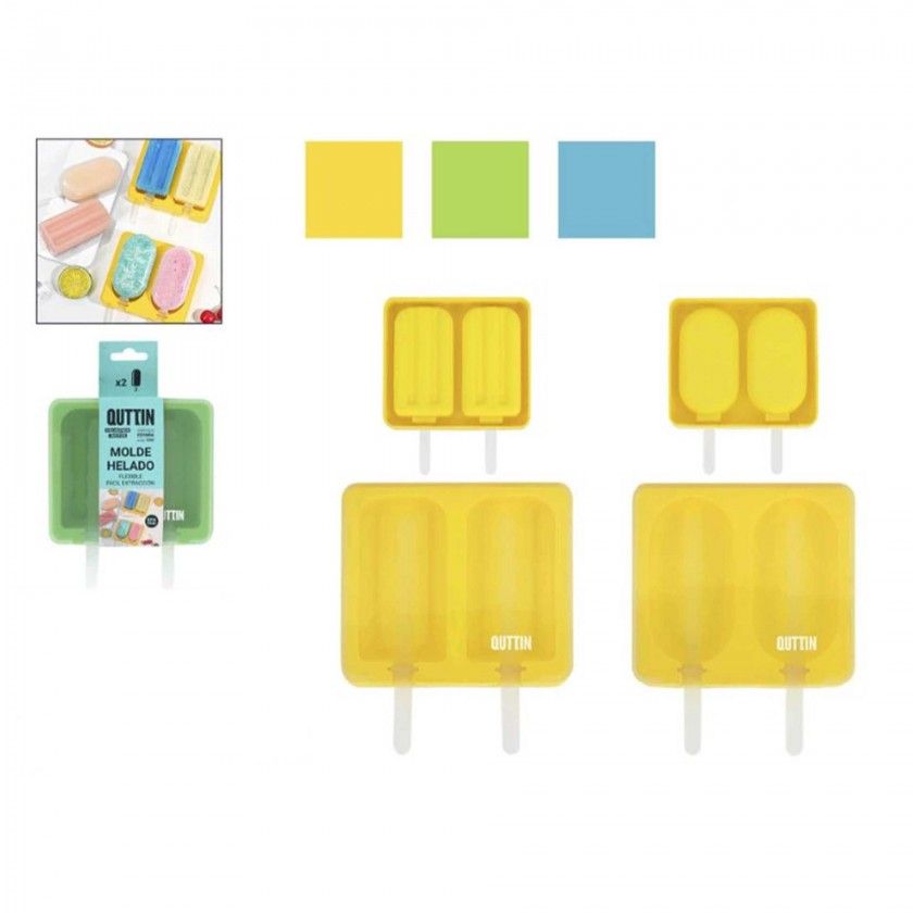 Molde Silicone 2 Gelados 11.5X13.3X3cm Molde Silicone 2 Gelados 11.5X13.3X3cm