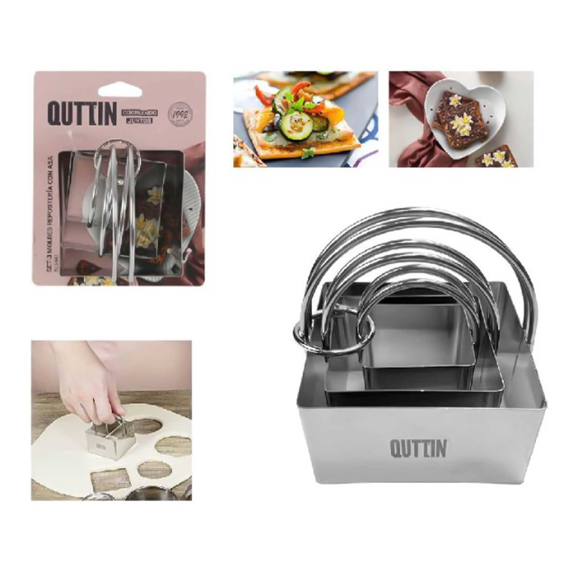 Conjunto 3 Moldes Pastelaria com Asa 8/6/4/X4cm