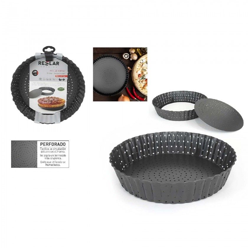 Forma Tarte Desmontável Perfurada Redonda 24X5cm Forma Tarte Desmontável Perfurada Redonda 24X5cm