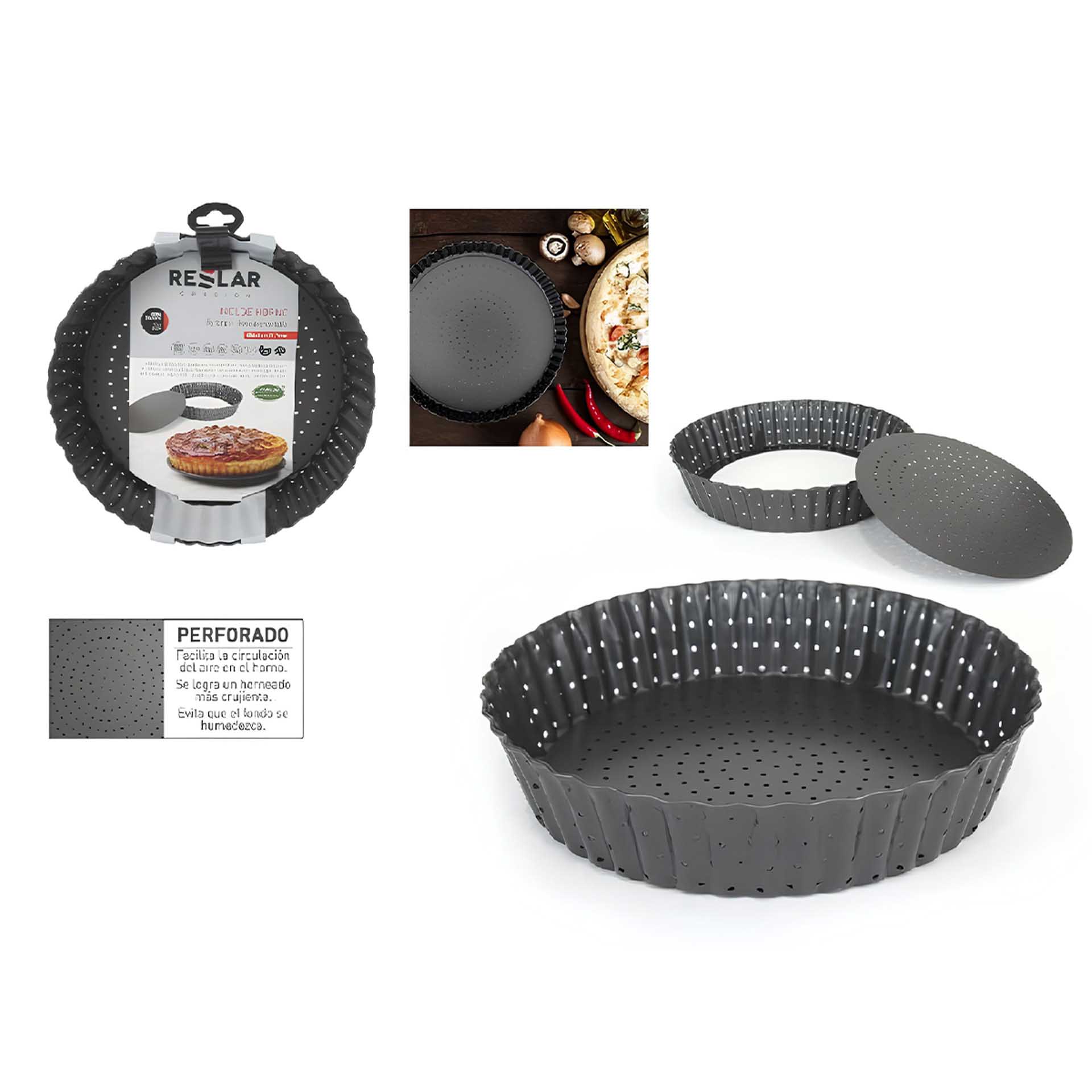 Forma Tarte Desmontável Perfurada Redonda 24X5cm