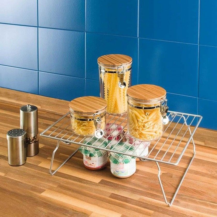 Estante Dobrável Cozinha Cinzento 37X21X13.5cm Estante Dobrável Cozinha Cinzento 37X21X13.5cm