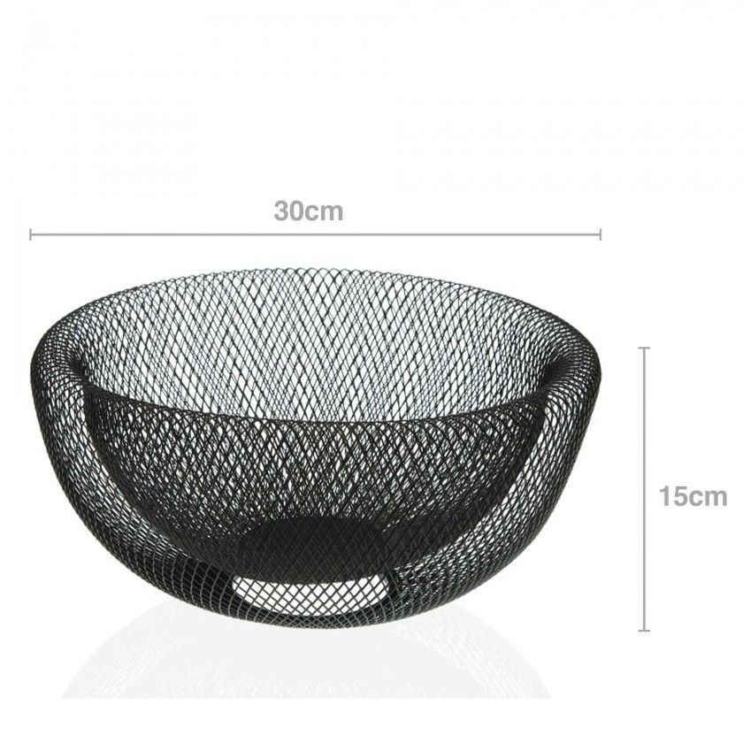 Cesta Metal Fruta Preto 30X30X15cm