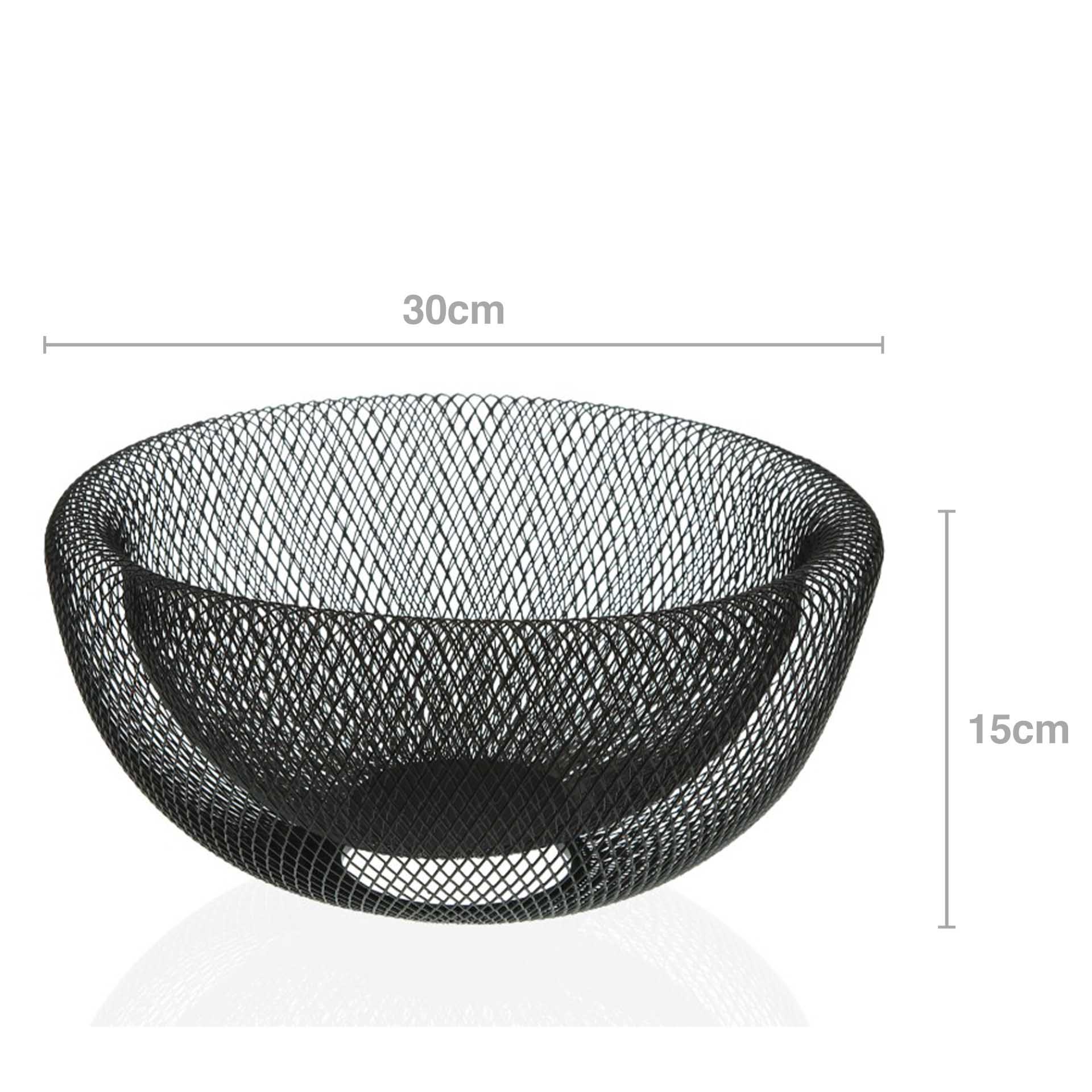 Cesta Metal Fruta Preto 30X30X15cm