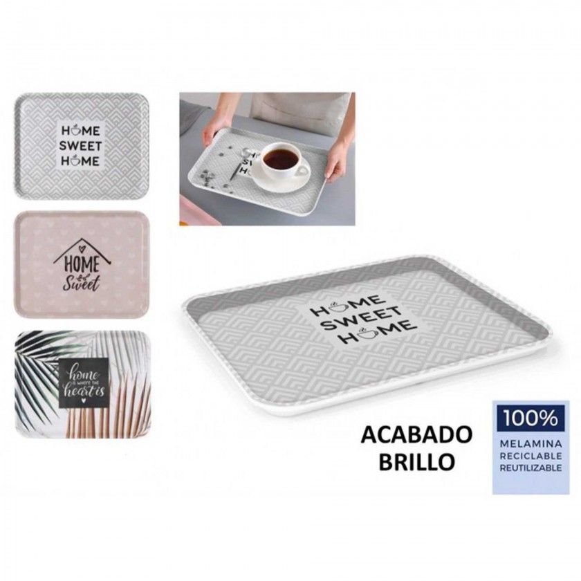 Bandeja Melamina Brilho 27X21cm Bandeja Melamina Brilho 27X21cm