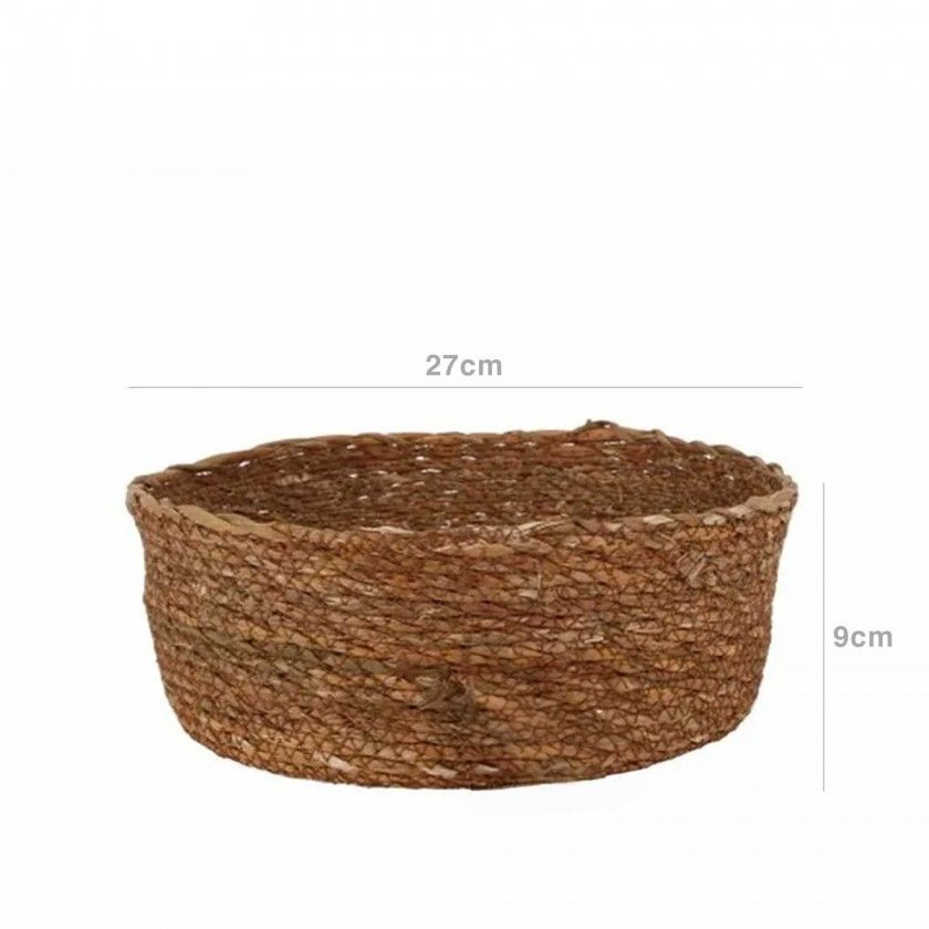 Cesto Vime Redondo Castanho Escuro 27X9cm Cesto Vime Redondo Castanho Escuro 27X9cm