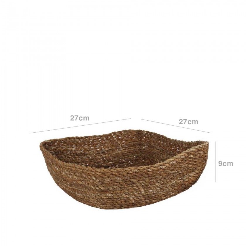 Cesto Vime Retangular Castanho Escuro 27X27X9cm