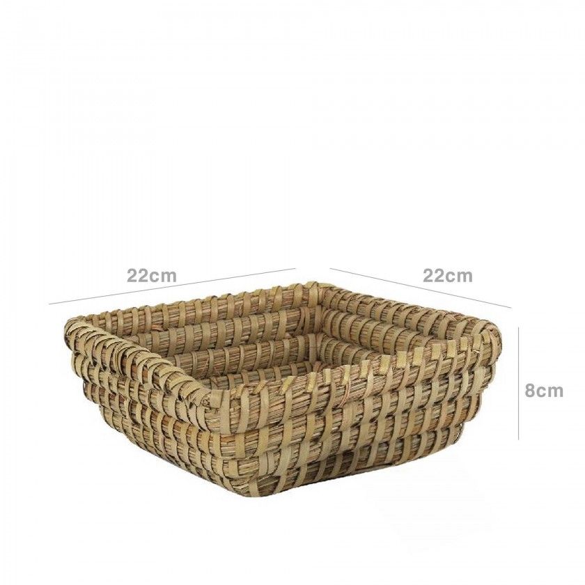 Cesto Vime Quadrado 22X22X8cm