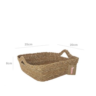 Cesto Vime com Asas Retangular 25X20X8cm