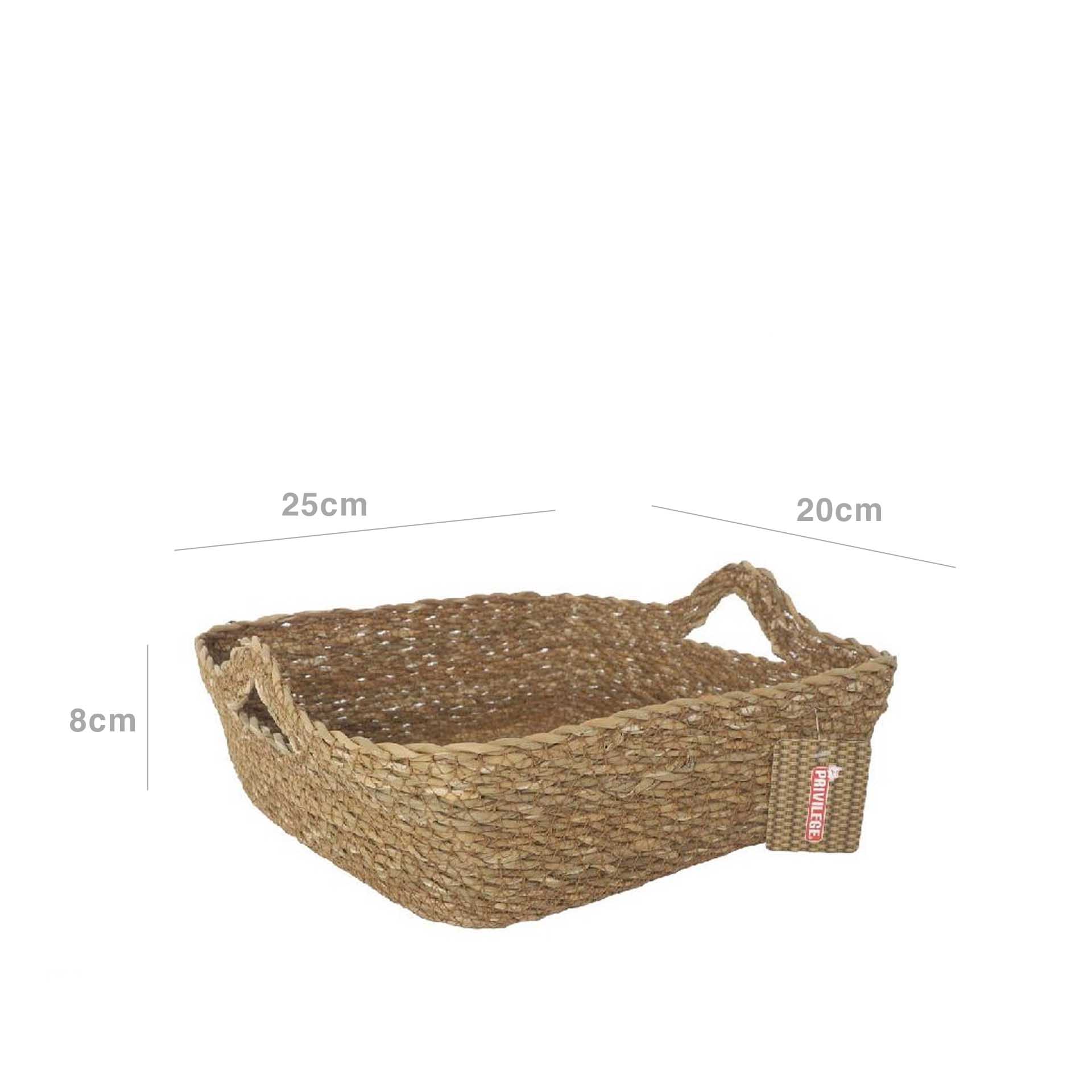 Cesto Vime com Asas Retangular 25X20X8cm