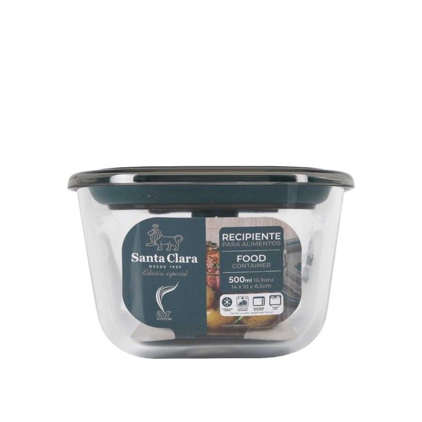 Caixa Hermética Vidro Tampa Válvula Retangular 500ml Caixa Hermética Vidro Tampa Válvula Retangular 500ml