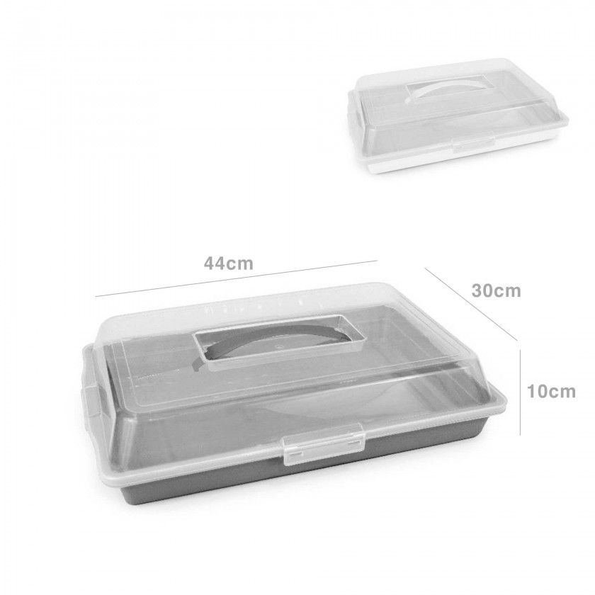 Boleira Plástica Tampa com Asa 30X44X10cm Boleira Plástica Tampa com Asa 30X44X10cm