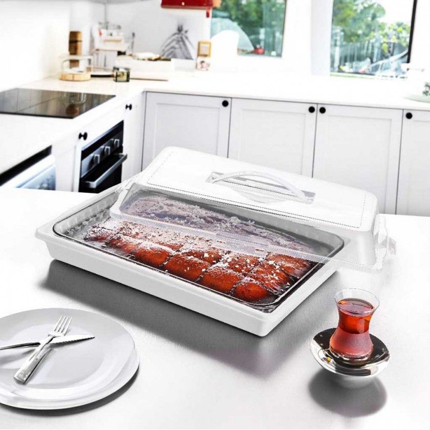 Boleira Plástica Tampa com Asa 30X44X10cm Boleira Plástica Tampa com Asa 30X44X10cm