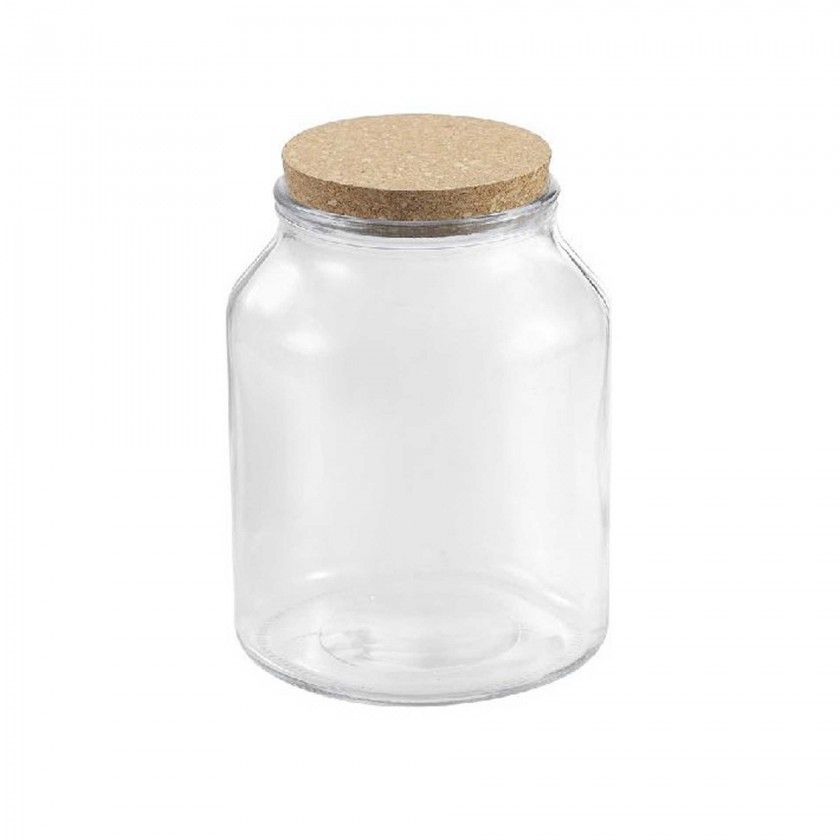 Frasco Hermtico Vidro Liso Tampa Cortia 2900ml