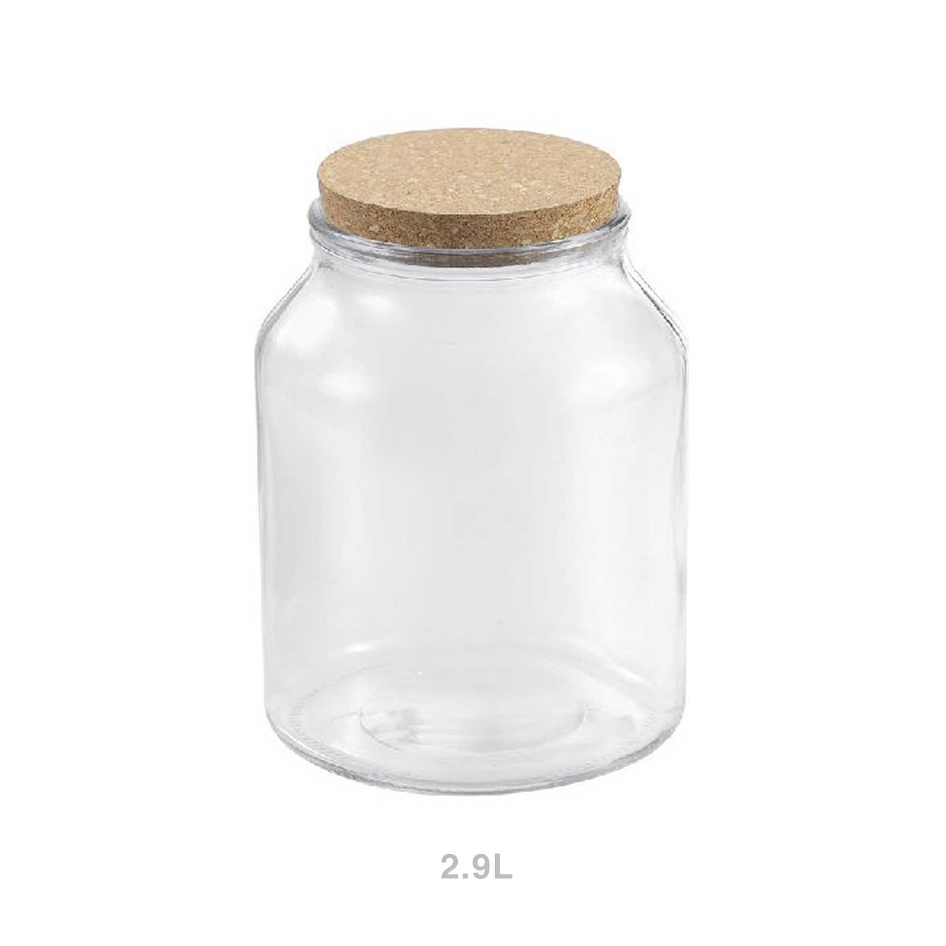 Frasco Hermético Vidro Liso Tampa Cortiça 2900ml